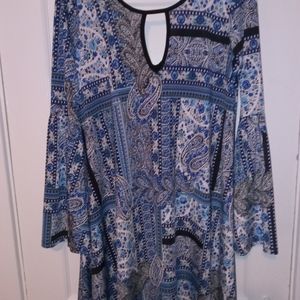 blue paisley lavanya dress with earrings n bracelet combo .